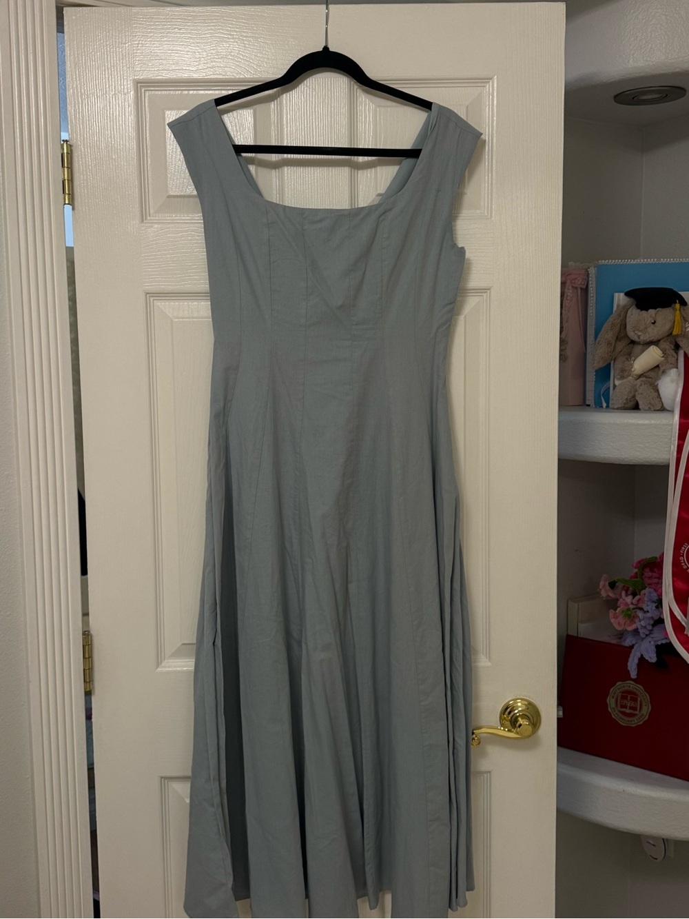 bohme Light blue Scoop Neck Midi Dress